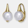 Genevive Genevive Sterling Silver Gold Plated Freshwater Pearl Leverback Earrings - Gold - 17MM X 19MM 7.8MM