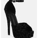 Rag & Co Brigitte Black Leopard Print Peep Toe Stiletto Sandal - Black - US 6