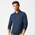 Billy Reid Long Sleeve Herringbone Polo - Navy - Blue