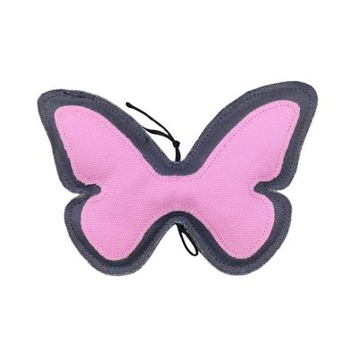 American Pet Supplies Eco-Friendly Butterfly Canvas And Jute Dog Toy - Pink - ONE SIZE
