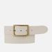 Amsterdam Heritage May | Classic Leather Belt With Rectangular Buckle - White