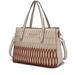 MKF Collection by Mia K Quinn Triple Compartment Color Block Tote Bag - Brown