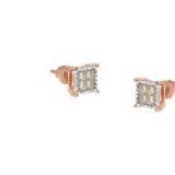Haus of Brilliance 10K Two-Toned Princess-Cut Composite Diamond Stud Earrings - Pink - OS