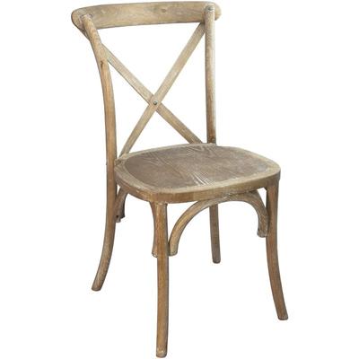 Merrick Lane Bardstown X-Back Bistro Style Wooden High Back Dining Chair In Natural With White Grain - Brown
