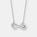 Genevive Sterling Silver Cubic Zirconia Halo Infinity Neckalce - Grey - 18