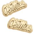 Canvas Style Ole Miss Rebels 24K Gold Plated Stud Earrings - Gold