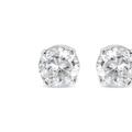 Haus of Brilliance 14K White Gold 1/12 Cttw Round Brilliant-Cut Near Colorless Diamond Classic 4-Prong Stud Earrings - White - OS