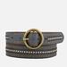 Amsterdam Heritage 35056 Soraya, Studded Leather Belt With Gold Round Buckle - Grey - S-85