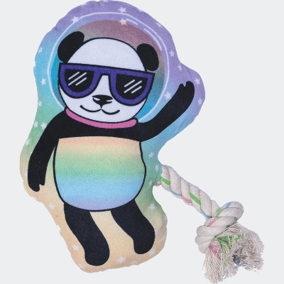 American Pet Supplies Space Panda Crinkle And Squeaky Plush Dog Toy