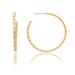 Rivka Friedman Bezel Hoop Earrings 1.5" - Gold