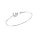 LuvMyJewelry Starkissed Crescent Adjustable Diamond Cuff In Sterling Silver - Grey