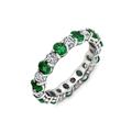 Diamonbliss Gemstone Eternity Band Ring - Green - 5