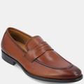 Thomas and Vine Bishop Wide Width Apron Toe Penny Loafer - Brown - 10.5