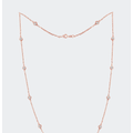 Haus of Brilliance Sterling Silver Bezel-Set Diamond Station Necklace - Rose Plated - Pink - 18