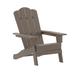 Merrick Lane Nassau Adirondack Chair With Cup Holder, Weather Resistant HDPE Adirondack Chair In Brown - Brown