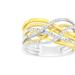Haus of Brilliance 10K Yellow Gold Plated .925 Sterling Silver 1/10 Cttw Diamond Multi Row Crossover Ring Band (I-J Color, I1-I2 Clarity) - Gold - 8