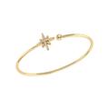LuvMyJewelry North Star Adjustable Diamond Cuff In 14K Yellow Gold Vermeil On Sterling Silver - Gold