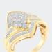 Haus of Brilliance 10 K Yellow Gold Over .925 Sterling Silver Diamond Bypass Cluster Ring - Yellow - 6