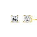 Haus of Brilliance AGS Certified 1/2 Cttw Round Brilliant-Cut Diamond 14K Yellow Gold Classic 4-Prong Solitaire Stud Earrings - Yellow - OS
