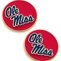 Canvas Style Ole Miss Rebels Enamel Disc Stud Earrings - Red