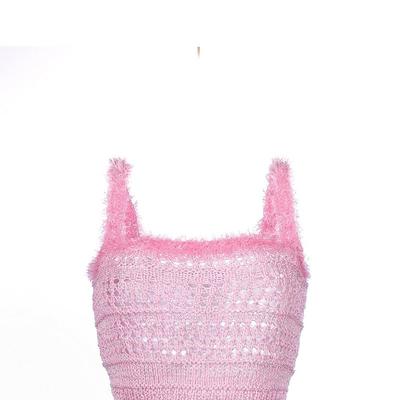 ANDREEVA Baby Pink Handmade Knit Top - Pink - XS