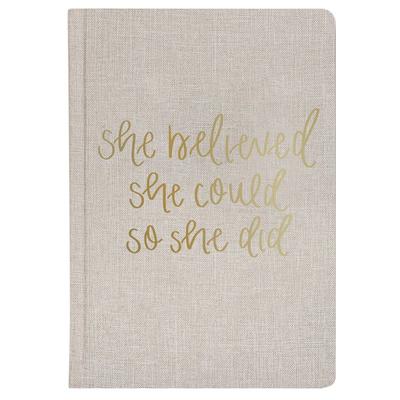 Sweet Water Decor She Believed She Could Tan Fabric Journal - Brown