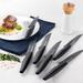 GraniteStone Nutriblade 6-Piece Steak Knives with Comfortable Handles, Stainless Steel Serrated Blades - Black