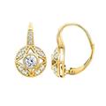 Diamonbliss Hollow Round Antique Earrings - Yellow