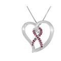 Haus of Brilliance 14K White Gold And .925 Sterling Silver 1/3ct TGW Pink Sapphire Gemstone Heart Pendant Necklace - White - 18