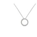 Haus of Brilliance .925 Sterling Silver 1/4 Cttw Round-cut Diamond Open Circle Halo 18" Pendant Necklace - White - 18