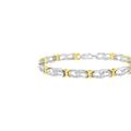 Haus of Brilliance 10k Yellow Gold Plated Sterling Silver 1/4 CTTW Diamond Infinity And X Link Bracelet - Grey - 7