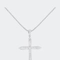 Haus of Brilliance 10K White Gold 3/8 Cttw Diamond Cross Pendant Necklace - White - 18