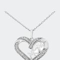 Haus of Brilliance .925 Sterling Silver 1/4 Cttw Diamond Engraved Mom In Heart Pendant Necklace - White - 18
