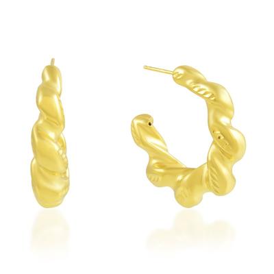 Arvino Textured Twisted Hoops Gold Vermeil - Gold