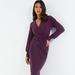 Quiz Wrap-Front Ruched Midi Dress - Purple