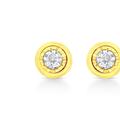 Haus of Brilliance 10K Yellow Gold Plated .925 Sterling Silver 1/10 Cttw Miracle Set Diamond Pear Shape Stud Earrings - Gold
