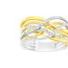 Haus of Brilliance 10K Yellow Gold Plated .925 Sterling Silver 1/10 Cttw Diamond Multi Row Crossover Ring Band (I-J Color, I1-I2 Clarity) - Gold - 6