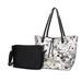 MKF Collection by Mia K Danielle Reversible Shopper Tote Bag Crossbody Pouch â€“ 2 Pieces - Black