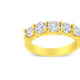 Haus of Brilliance 14K Yellow Gold Plated .925 Sterling Silver 2.0 Cttw Round Brilliant Cut Diamond 10 Stone Anniversary Band Ring - Yellow - 8