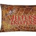 Caroline's Treasures 12 in x 16 in Outdoor Throw Pillow Jeepers Creepers with Bat and Spider web Halloween Canvas Fabric Decorative Pillow