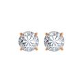 Diamonbliss Solitaire Round Stud Earrings - Pink - CARAT: 3