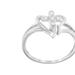 Haus of Brilliance 10K White Gold Diamond-Accented Cross/Open Heart Promise Fashion Ring - White - 7