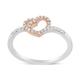 Haus of Brilliance 14K Rose Gold Plated And White .925 Sterling Silver 1/5 Cttw Round-Cut Diamond Open Heart Promise Ring - I-J Color, I2-I3 Clarity - Ring Size 8 - Gold - 8