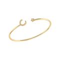 LuvMyJewelry Moonlit Star Adjustable Diamond Cuff In 14K Yellow Gold Vermeil On Sterling Silver - Gold