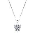 Stella Valentino Sterling Silver with 1ct Lab Created Moissanite Heart Solitaire Pendant Necklace - White - 18