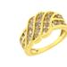 Haus of Brilliance 10K Yellow Gold Over .925 Sterling Silver 1 1/2 cttw Black Rhodium Shared-Prong Round-Cut Diamond 5 Row Band Ring - Yellow - 8