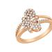 Haus of Brilliance 14K Rose Gold Plated .925 Sterling Silver 1/2 Cttw Diamond Scatter Composite Bypass Ring - Pink - 7