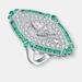 Genevive Sterling Silver Emerald Cubic Zirconia Coctail Ring - Green - 8