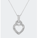 Haus of Brilliance .925 Sterling Silver 1/20 cttw Round Cut Diamond Heart Pendant Necklace - Grey - 18