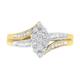 Haus of Brilliance 10K Yellow And White Gold 1/2 Cttw Diamond Marquise Shaped Cluster Split Shank Ring - H-I Color, SI2-I1 Clarity - Size 7 - Yellow - 7